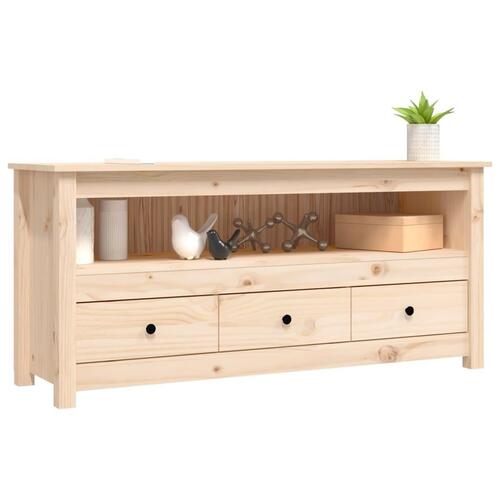 Tv-bord 114x35x52 cm massivt fyrretræ