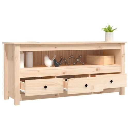 Tv-bord 114x35x52 cm massivt fyrretræ