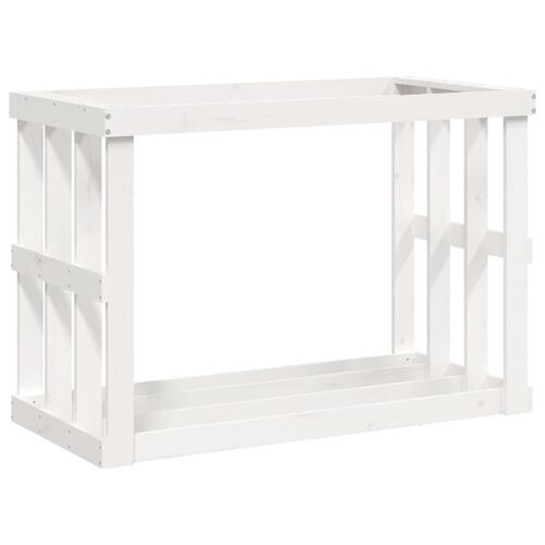 Udendørs brændestativ 108x52x74 cm massivt fyrretræ hvid
