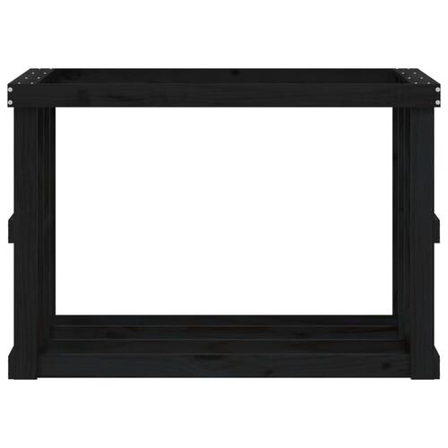 Udendørs brændestativ 108x52x74 cm massivt fyrretræ sort