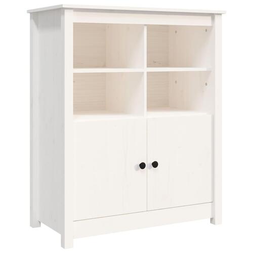Skænk 83x41,5x100 cm massivt fyrretræ hvid