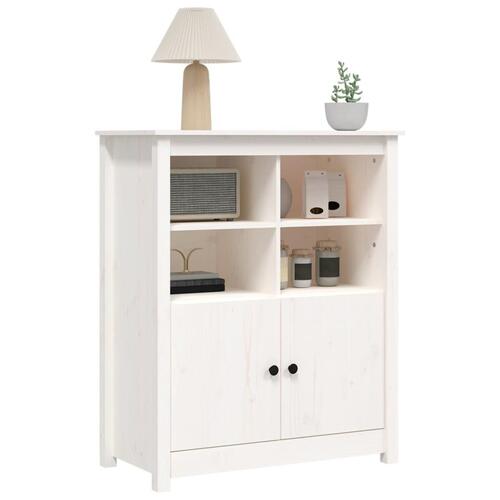 Skænk 83x41,5x100 cm massivt fyrretræ hvid