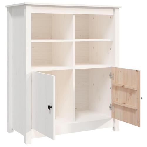 Skænk 83x41,5x100 cm massivt fyrretræ hvid