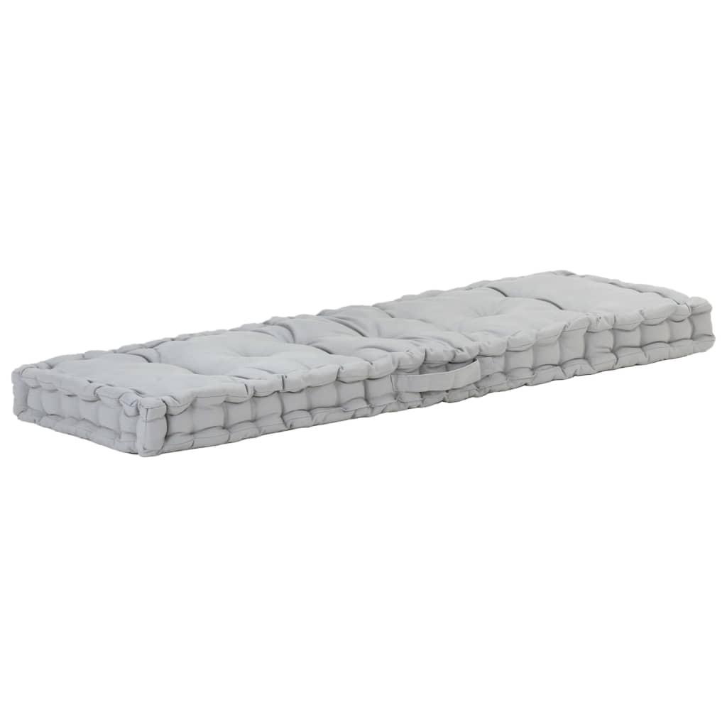 Hynde til pallesofa 120x40x7 cm bomuld grå