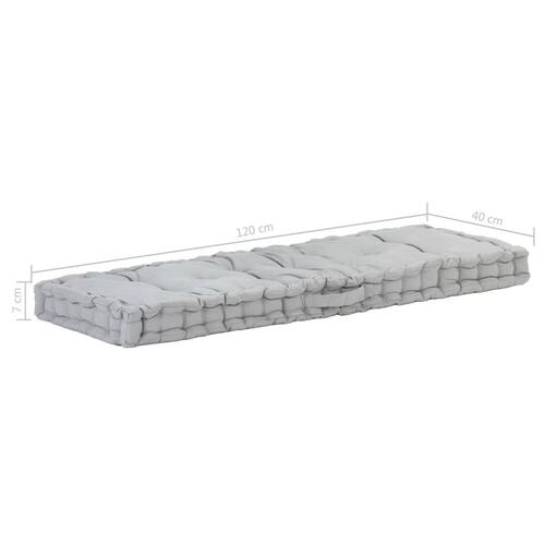 Hynde til pallesofa 120x40x7 cm bomuld grå