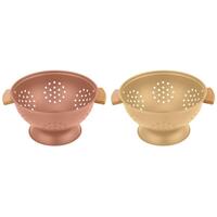 Si til pasta 30 x 24,5 x 14 cm Terrakotta Rustfrit stål Gul (2 enheder)