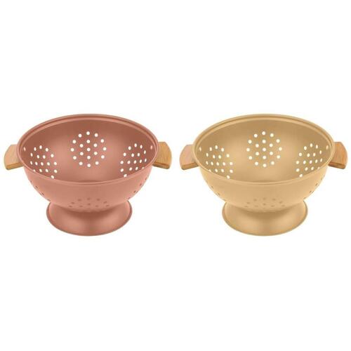 Si til pasta 30 x 24,5 x 14 cm Terrakotta Rustfrit stål Gul (2 enheder)