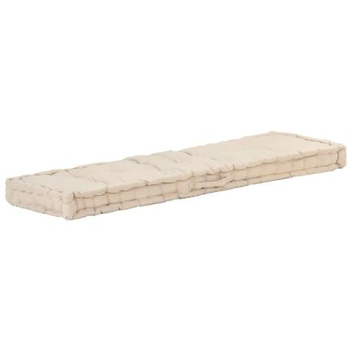 Hynde til pallesofa 120x40x7 cm bomuld beige