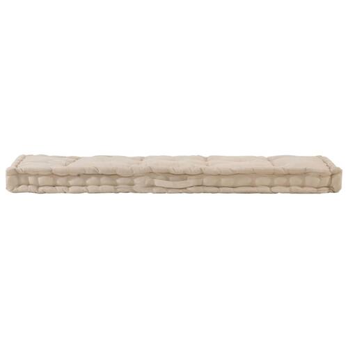 Hynde til pallesofa 120x40x7 cm bomuld beige