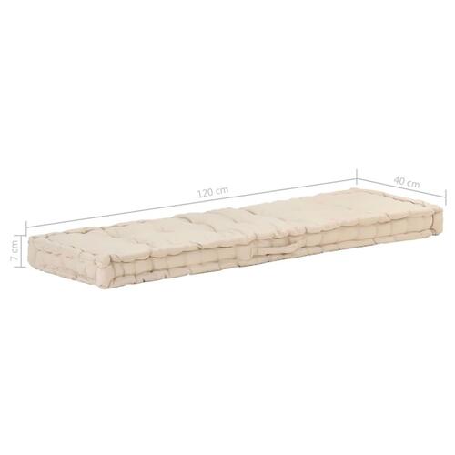 Hynde til pallesofa 120x40x7 cm bomuld beige