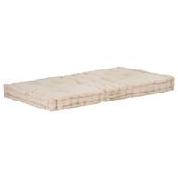 Hynde til pallesofa 120x80x10 cm bomuld beige