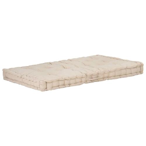 Hynde til pallesofa 120x80x10 cm bomuld beige
