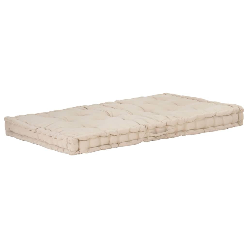 Hynde til pallesofa 120x80x10 cm bomuld beige