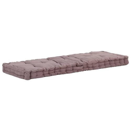Hynde til pallesofa 120x40x7 cm bomuld gråbrun