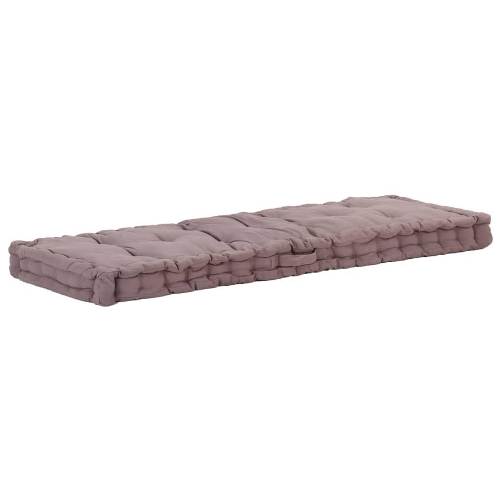 Hynde til pallesofa 120x40x7 cm bomuld gråbrun
