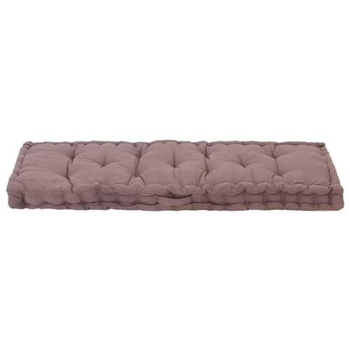 Hynde til pallesofa 120x40x7 cm bomuld gråbrun