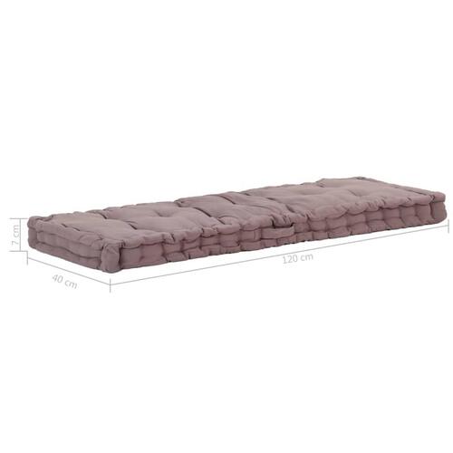 Hynde til pallesofa 120x40x7 cm bomuld gråbrun