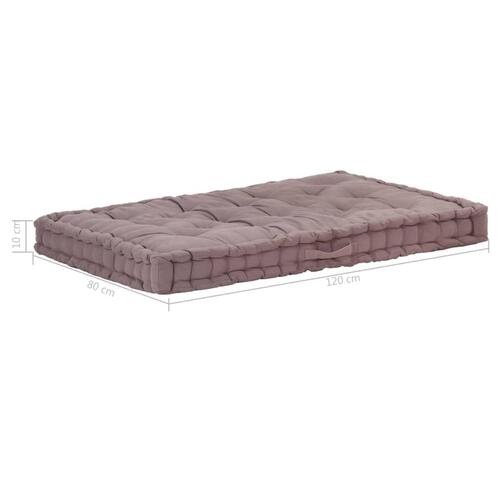 Hynde til pallesofa 120x80x10 cm bomuld gråbrun