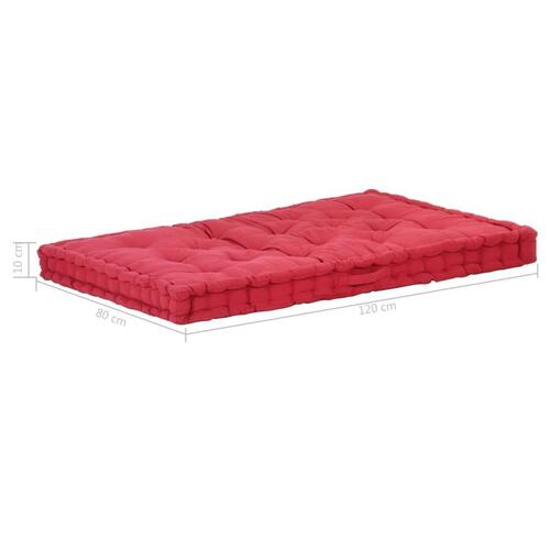 Hynde til pallesofa 120x80x10 cm bomuld bordeauxfarvet