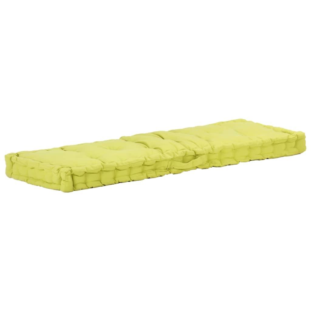 Hynde til pallesofa 120x40x7 cm bomuld grøn