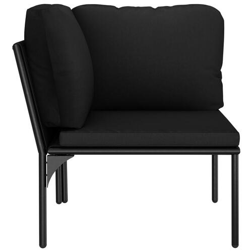Haveloungesæt 6 dele med hynder PVC sort