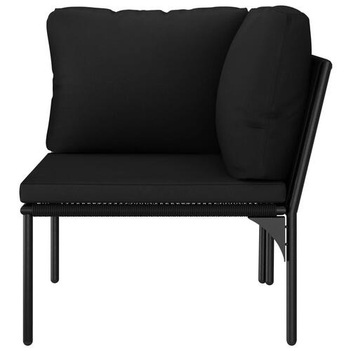 Loungesæt 6 dele med hynder PVC sort