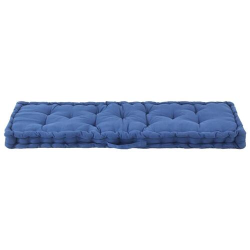 Hynde til pallesofa 120x40x7 cm bomuld lyseblå