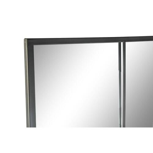 Vægspejl Spejl Krystal Sort Vinduer Jern (90 x 2 x 180 cm)