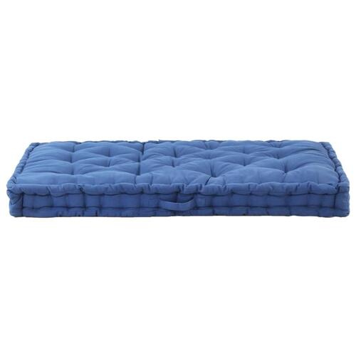 Hynde til pallesofa 120x80x10 cm bomuld lyseblå