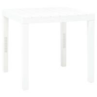 Havebord 78 x 78 x 72 cm plastik hvid