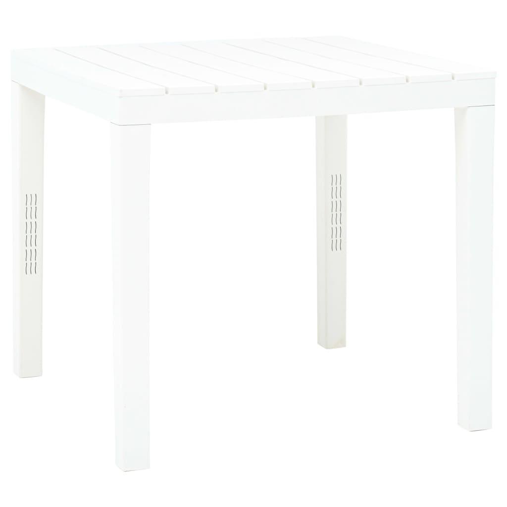 Havebord 78 x 78 x 72 cm plastik hvid