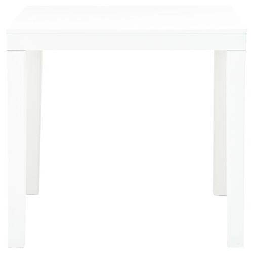 Havebord 78 x 78 x 72 cm plastik hvid