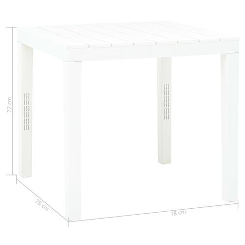 Havebord 78 x 78 x 72 cm plastik hvid