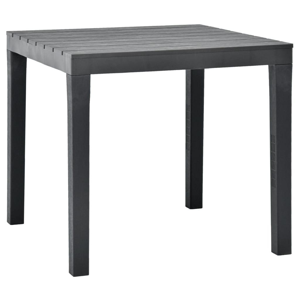 Havebord 78 x 78 x 72 cm plastik antracitgrå