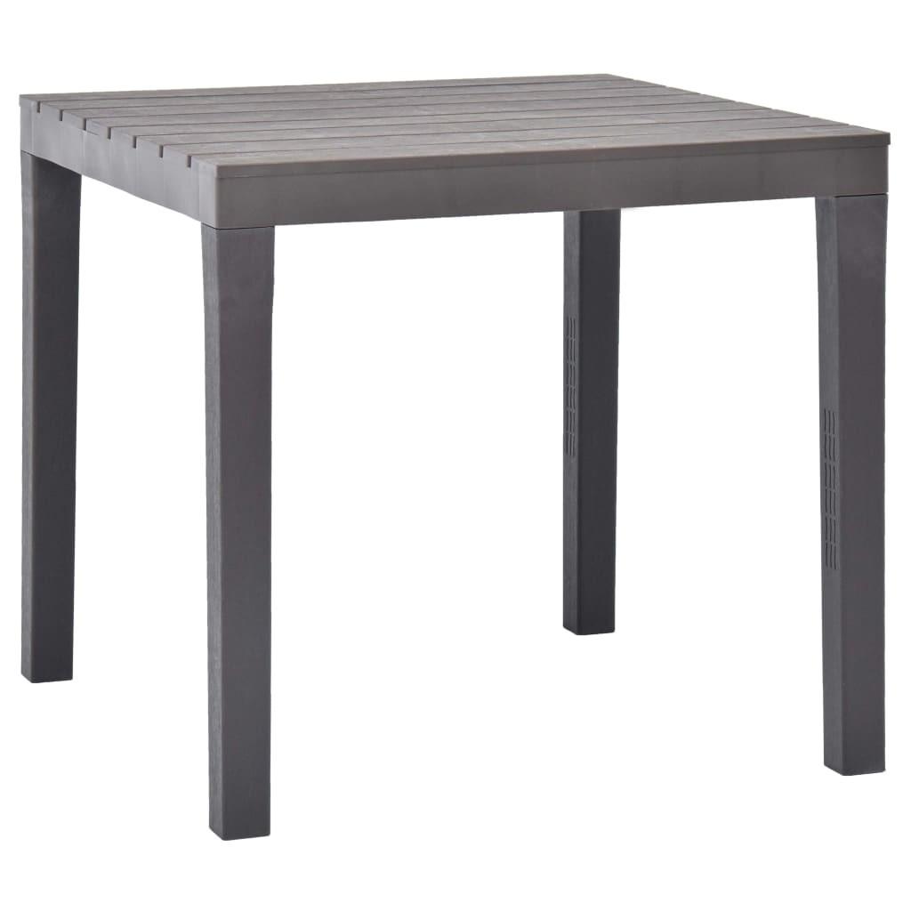 Havebord 78 x 78 x 72 cm plastik mokkafarvet