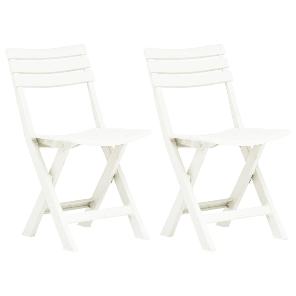 Foldbare havestole 2 stk. plastik hvid