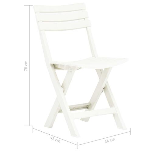 Foldbare havestole 2 stk. plastik hvid