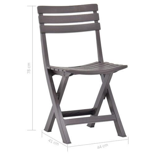 Foldbare havestole 2 stk. plastik mokkafarvet