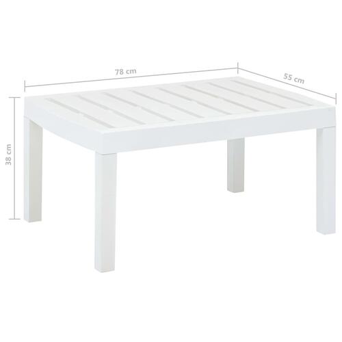 Havebord 78x55x38 cm plastik hvid