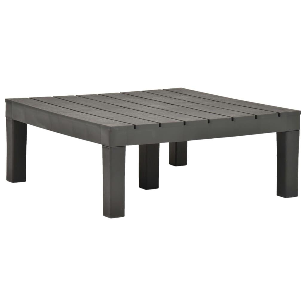 Havebord 78x78x31 cm plastik antracitgrå