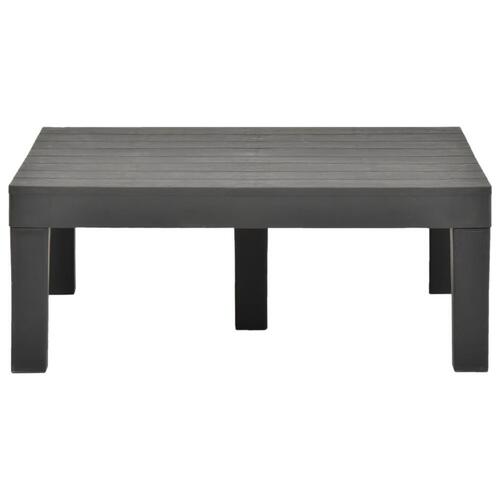 Havebord 78x78x31 cm plastik antracitgrå