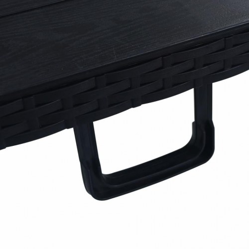 Foldbart havebord 180x75x72 cm HDPE imiteret rattan sort