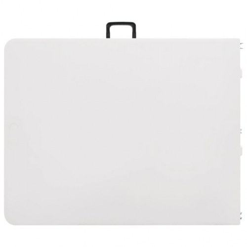 Foldbart havebord med 2 bænke 180 cm - stål og HDPE, hvid