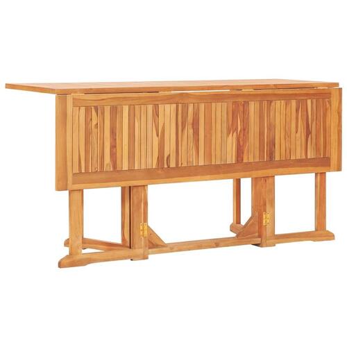 Foldbart havebord 150x90x75 cm massivt teaktræ