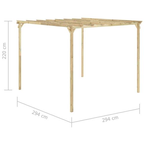 Havepergola 294x294x220 cm imprægneret fyrretræ