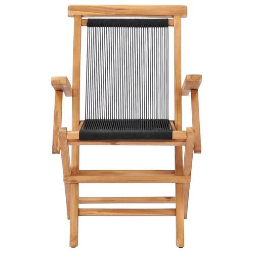 Foldbare havestole 2 stk. massivt teaktræ og reb