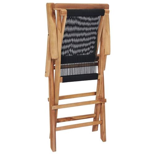 Foldbare havestole 2 stk. massivt teaktræ og reb