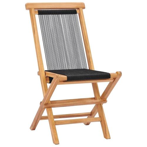 Foldbare havestole 2 stk. massivt teaktræ og reb