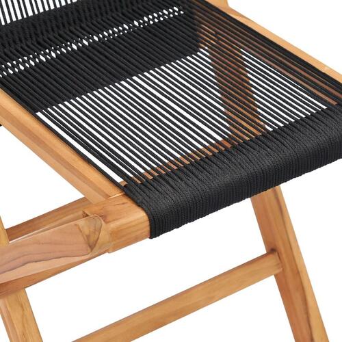 Foldbare havestole 2 stk. massivt teaktræ og reb