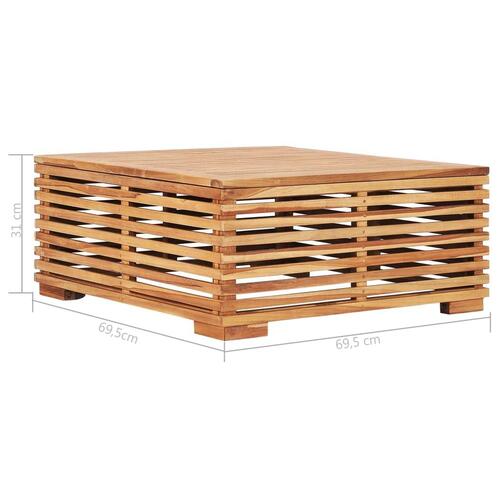 Havebord 69,5x69,5x31 cm massivt teaktræ